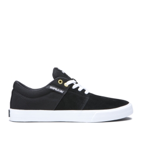 Tenis Bajos Supra STACKS II VULC Hombre Negras/Negras/Blancas (MX-57528)